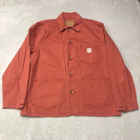 Vintage GAP Work Force Jacket Men's Large Red Chore Barn Coat Unlined Field - Picture 2 of 5